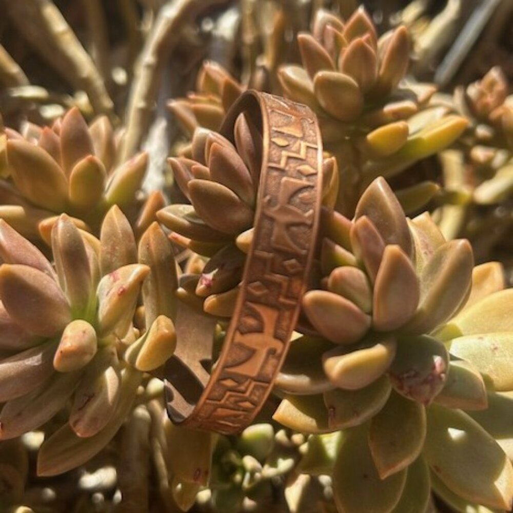 Solid Copper Thunderbird Embossed Cuff Bracelet - image 6